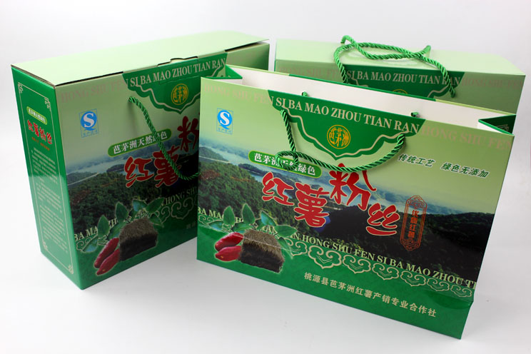 定制禮品包裝盒，長沙包裝廠力助桃源縣芭茅洲“紅薯粉絲”檔次倍增