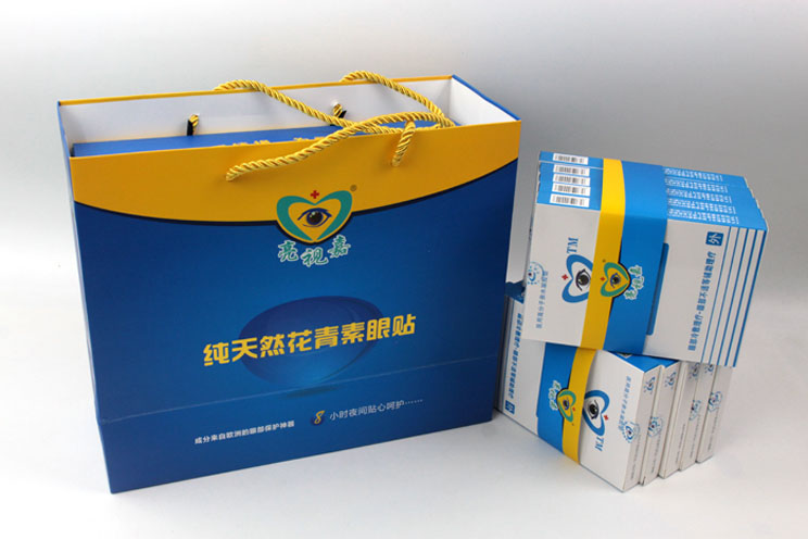 哪里可以做禮盒包裝？護(hù)眼神器亮視嘉護(hù)眼貼禮盒包裝+手提袋套裝出自長沙印刷廠