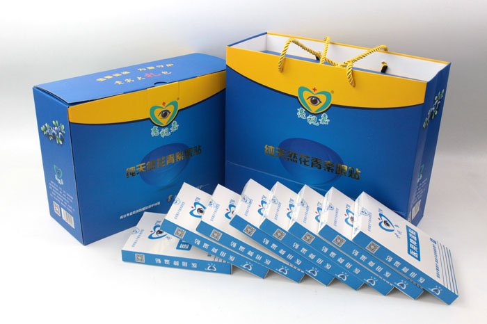 哪里可以做禮盒包裝？護眼神器亮視嘉護眼貼禮盒包裝+手提袋套裝出自長沙印刷廠